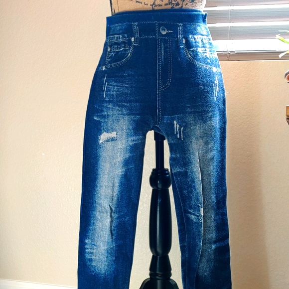 Women's E and K Leggings Denim Look - Picture 1 of 2